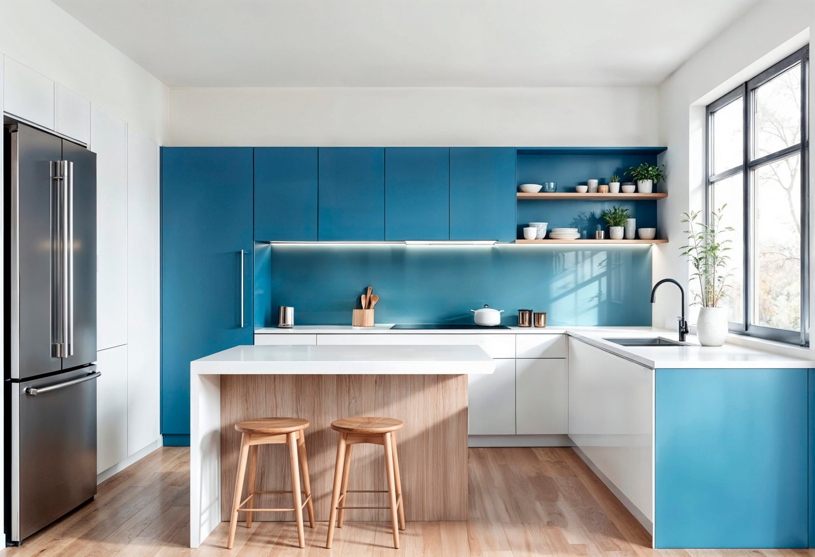 modern-blue-white-kitchen-with-island